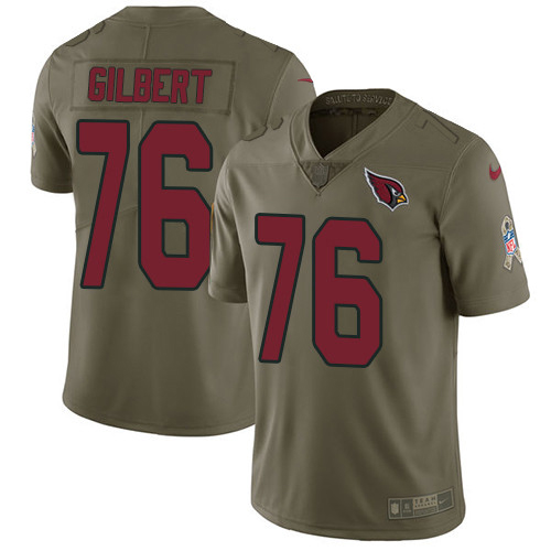 Nike Cardinals #76 Marcus Gilbert Olive Youth Stitched NFL Limited 2017 Salute To Service Jersey
